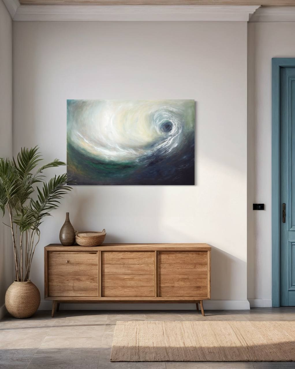 A swirling vortex of wind depicted in an oil painting. Павел Коршун — современный художник-пленэрист