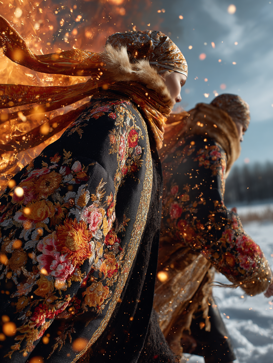 AI образ в этническом стиле, художественный визуал к теме Масленицы