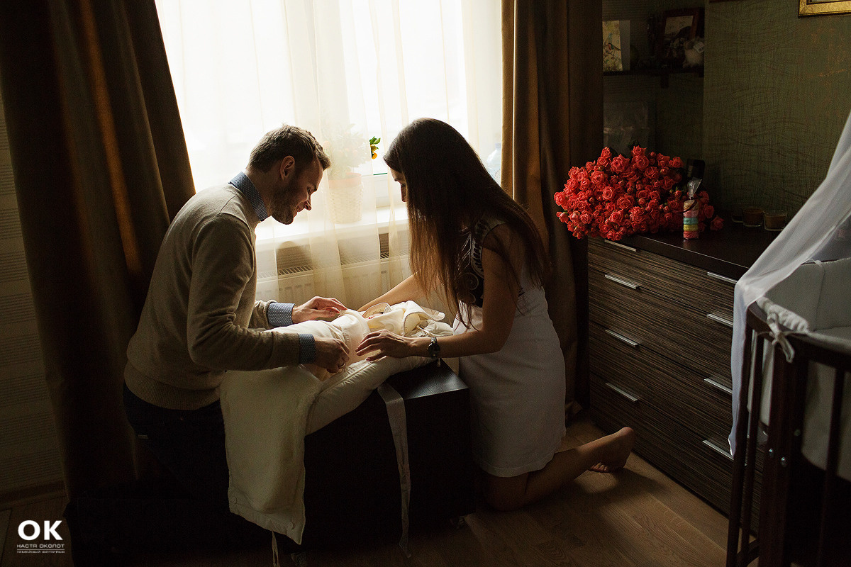 Фотосъёмка выписки из роддома в Санкт -Петербурге Настя Околот