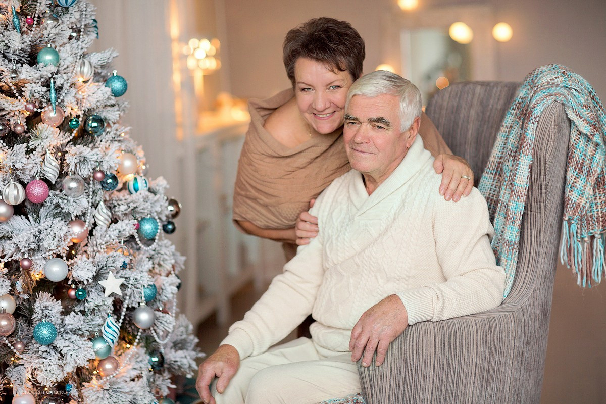 Новогодняя семейная фотосессия в студии