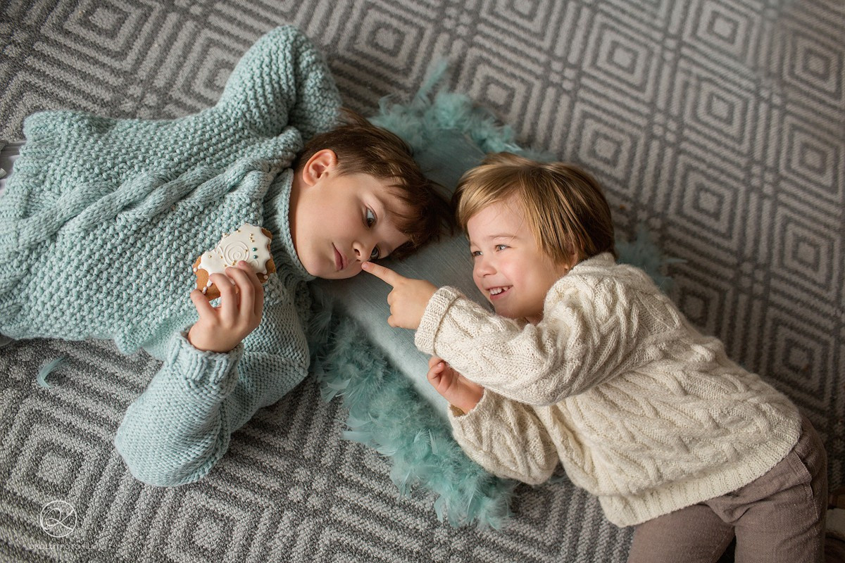 Новогодняя семейная фотосессия в студии