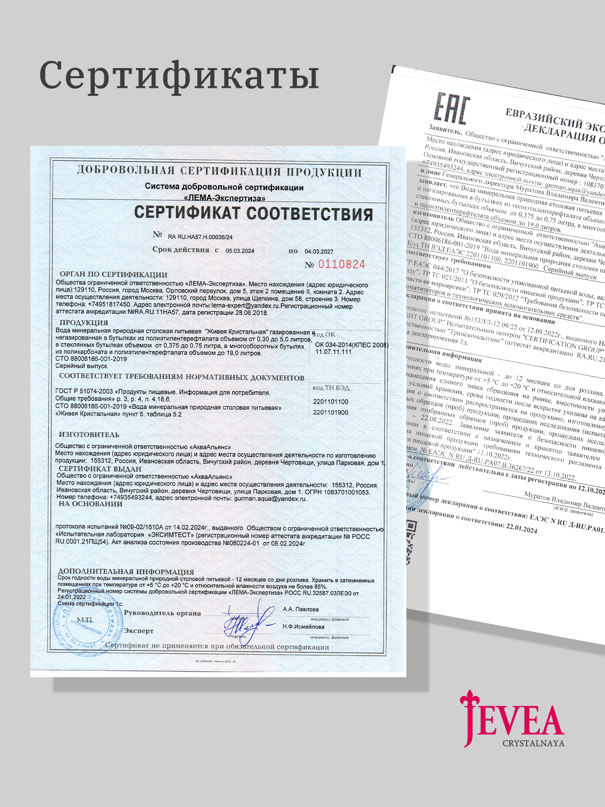 Вода Jevea. Разработка фирменного стиля, брендбука, логотипа (логобука), инфографика для маркетплейсов, Новосибирск