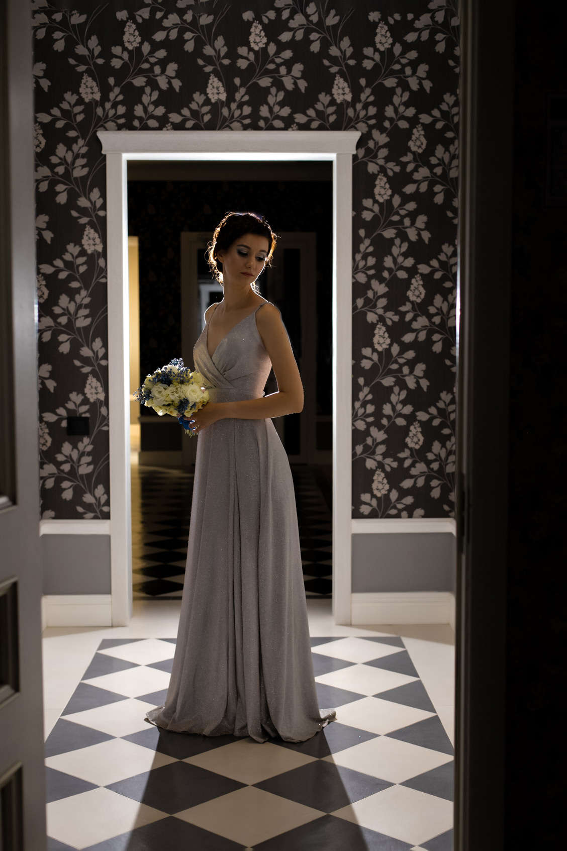 холл отеля, вспышка, дверь, дверной проем, невеста, свадьба