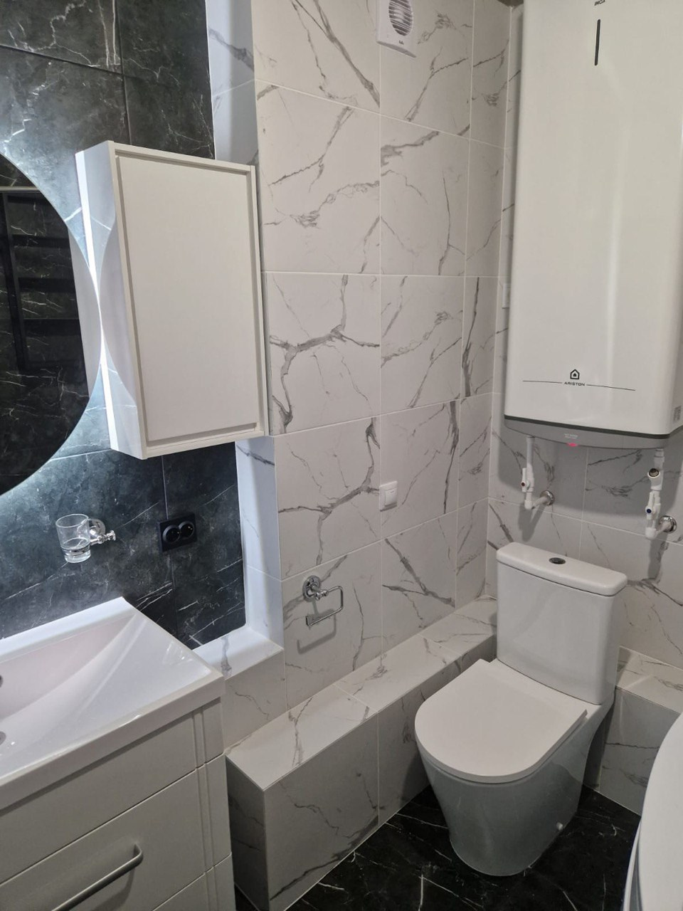 Ванная комната (г. Зеленодольск ул. Мичурина д. 44). Ремонт санузла, туалета, ванной под ключ в Казани. Укладка плитки