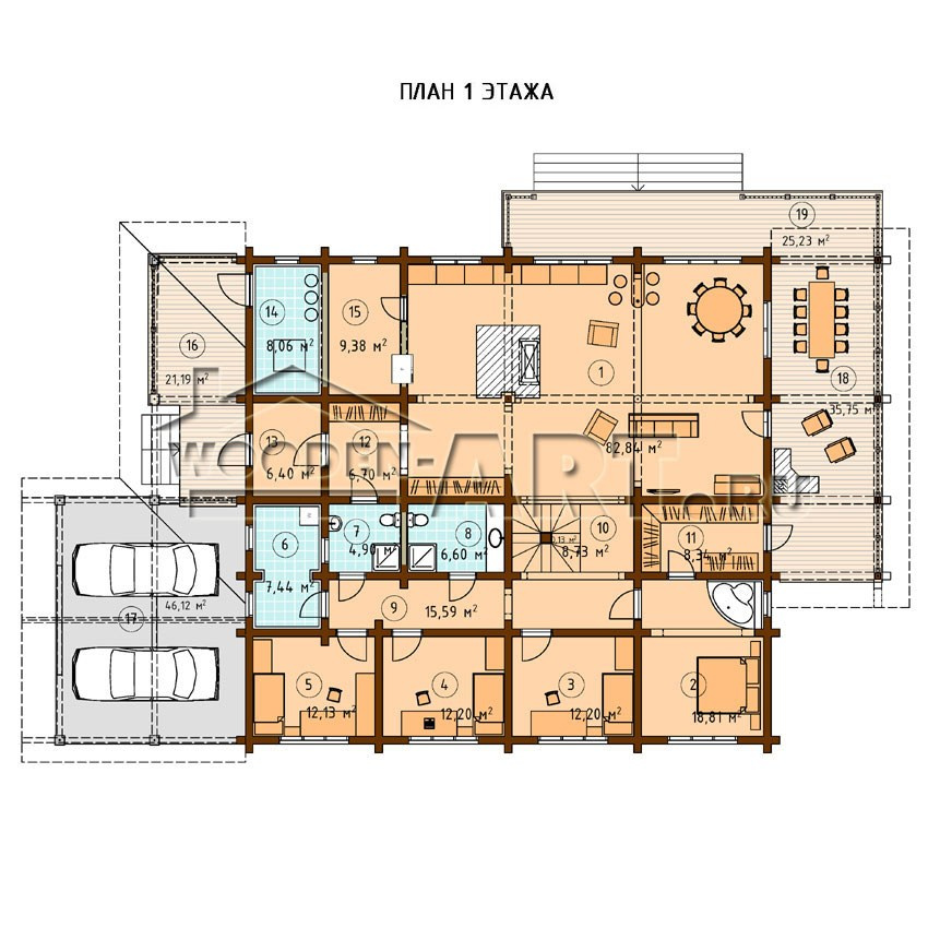 «Дубровский» 535 кв. м. Проекты деревянных домов