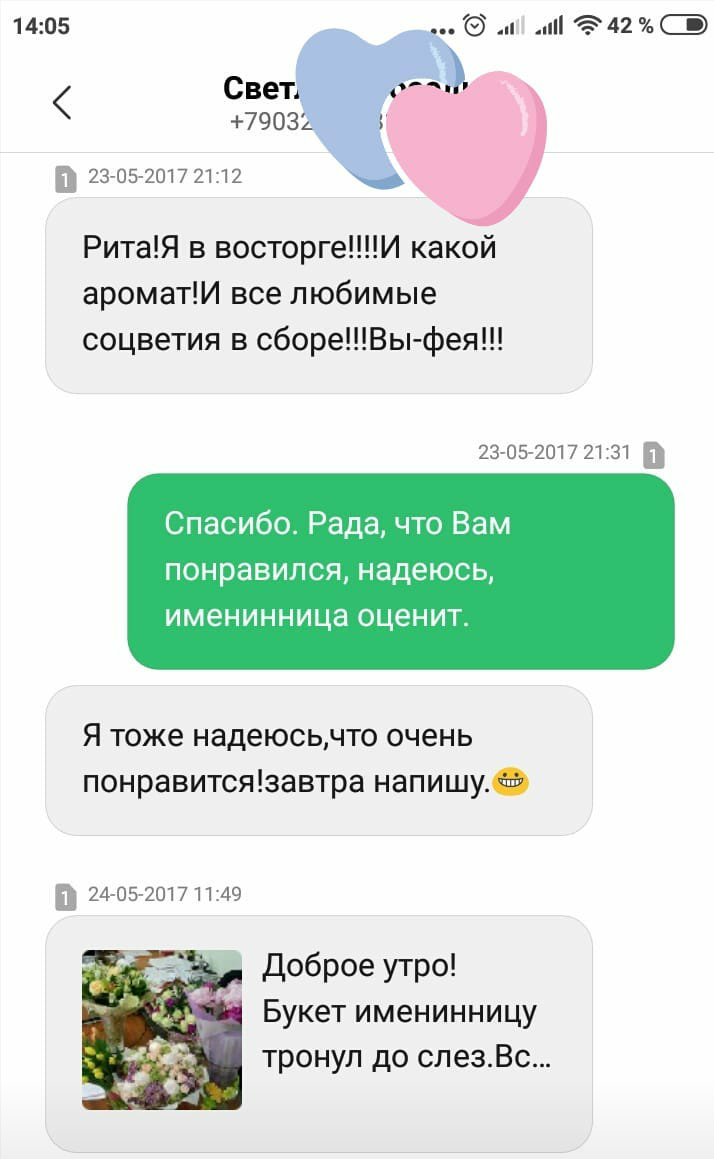 Отзывы. Флорист Маргарита Гладкова