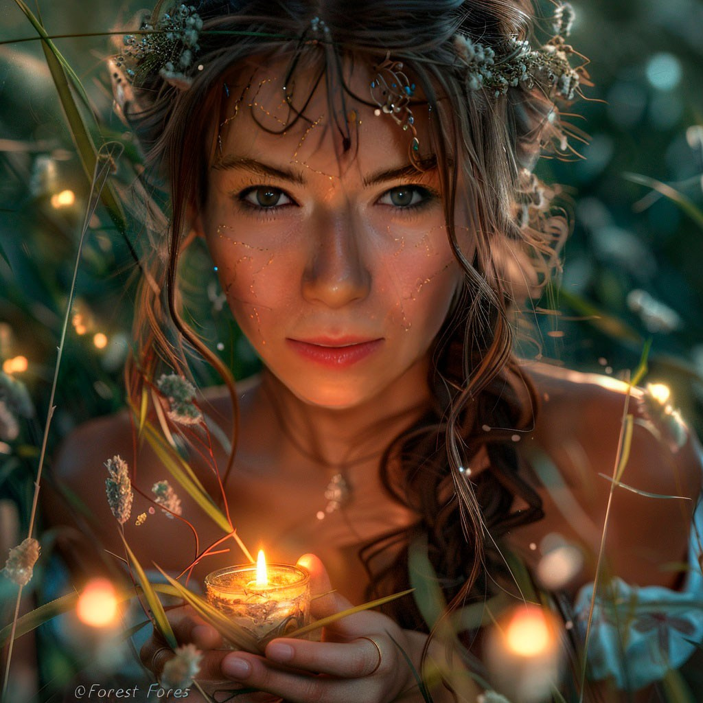 Нейрофотосессия для Александры. Сказочный образ — девушка со свечой. ФотоХудожник Харитонова Ирина г. Санкт-Петербург