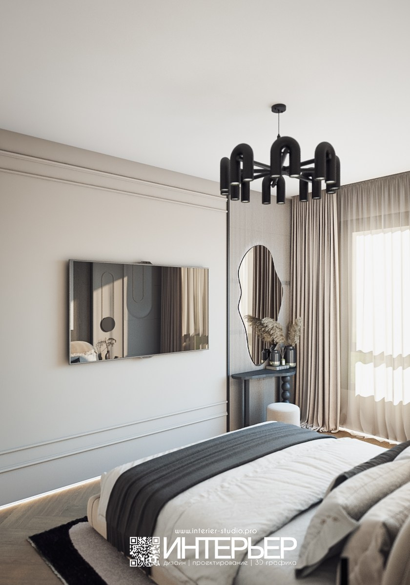 Михаил. Спальня 1. ЖК Печорин. Дизайн интерьера, 3D визуализация и 3D моделирование. Создание проектов и чертежей. КМВ: Кисловодск, Пятигорск, Ессентуки и удаленно