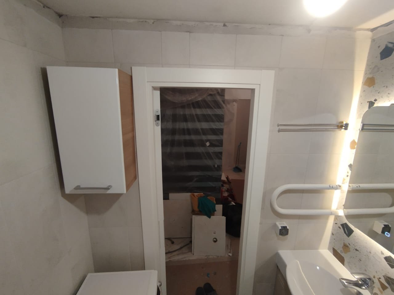 Ванная комната (ул. Кулахметова д. 15). Ремонт санузла, туалета, ванной под ключ в Казани. Укладка плитки