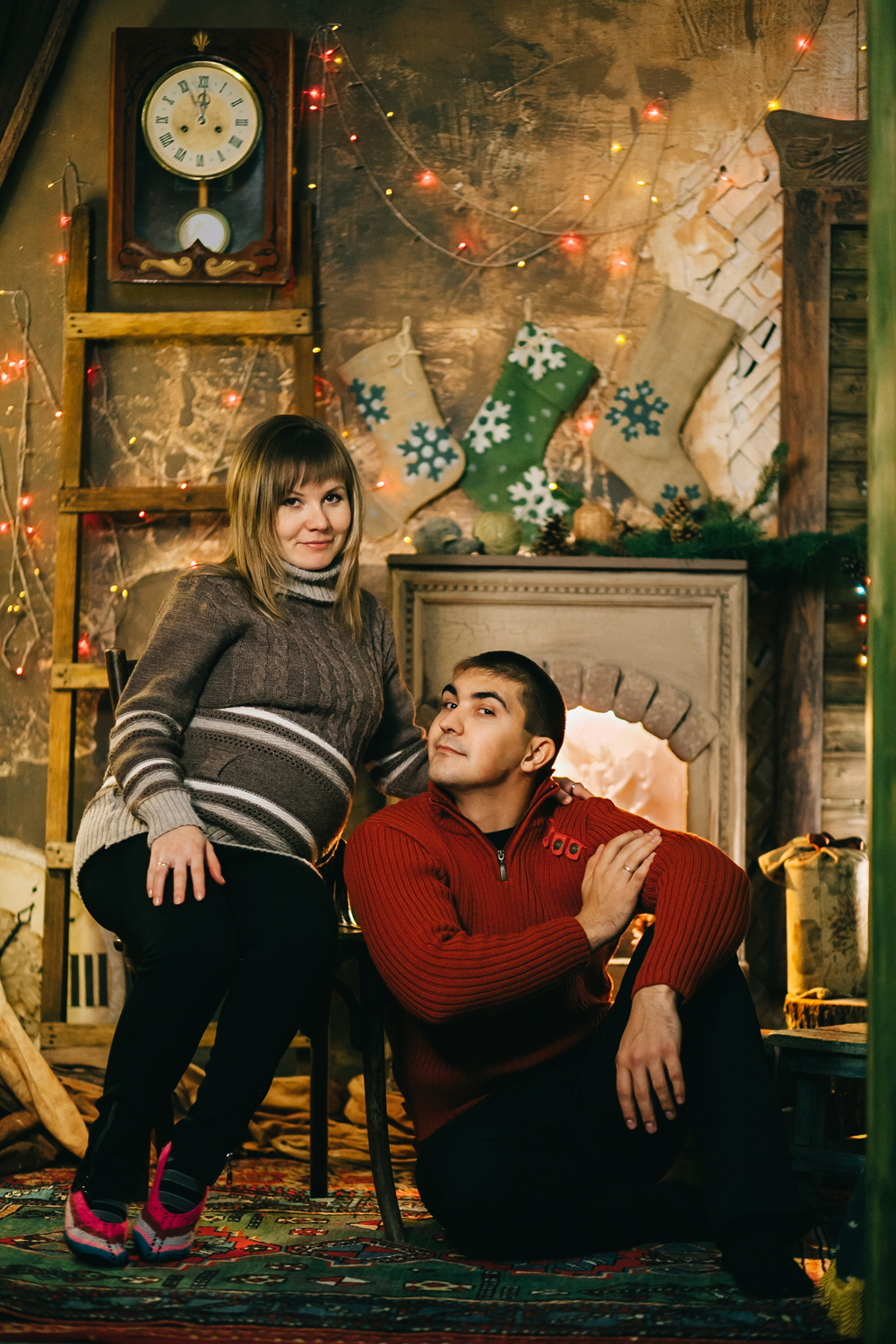 Новогодние семейные фотосессии в фотостудии. Семейный и свадебный фотограф в Майкопе Михаил Мартиросян