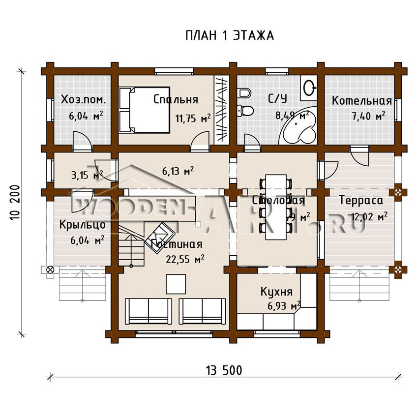 «Сурмеево» 197 кв. м. Проекты деревянных домов