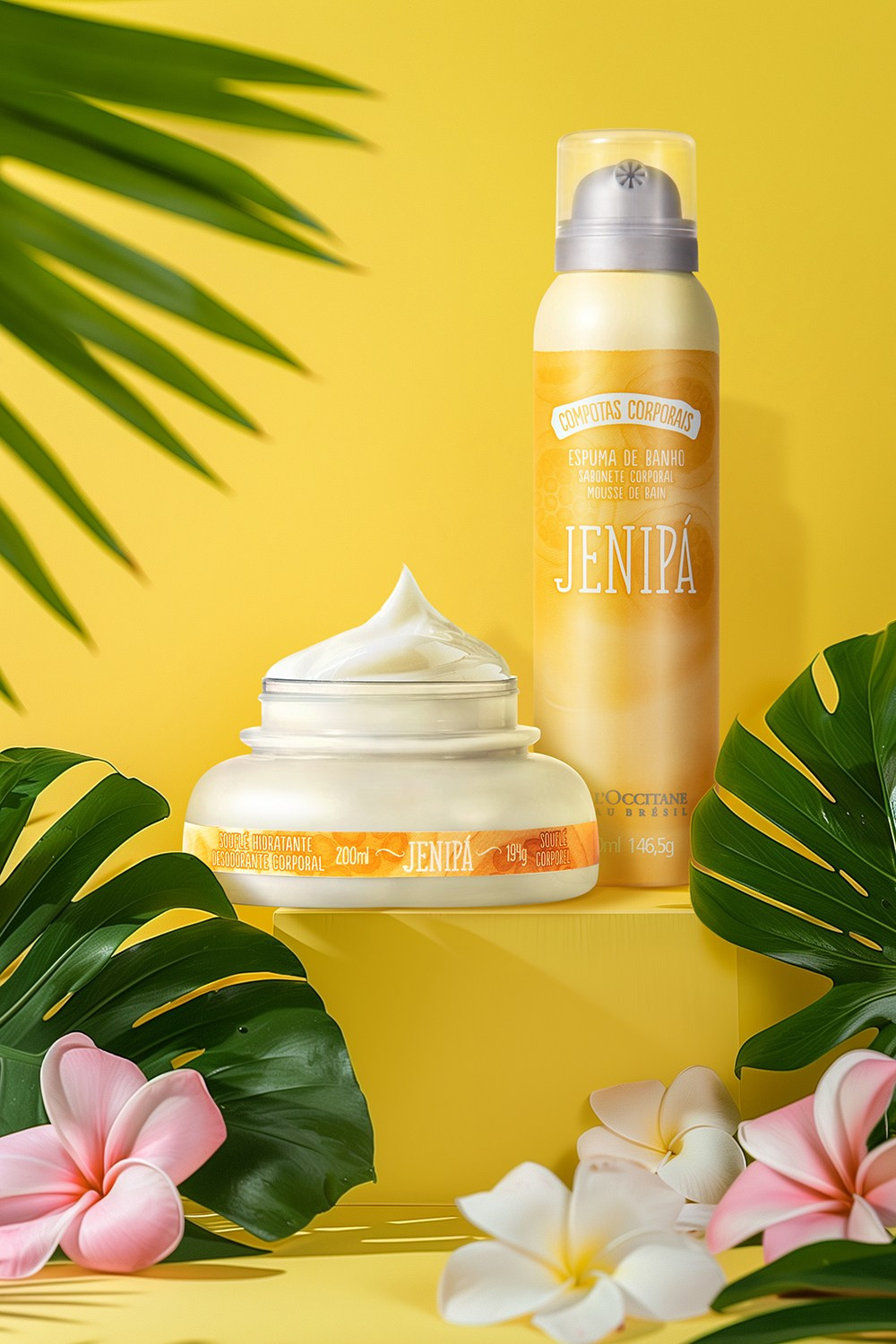 Предметная съемка косметики Loccitane с цветами