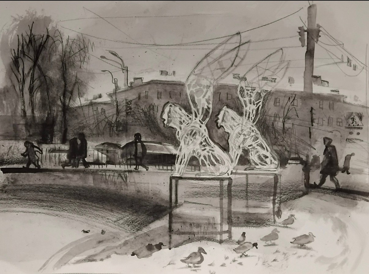 Чернореченские львы / СПб/ул.Торжковская 1/2021. Художник — скульптор Антонина Фатхуллина