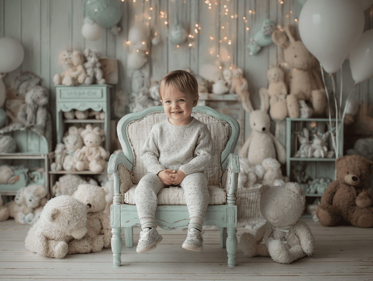 Детская фотостудия с пастельным оформлением и реквизитом для малышей, фотограф Карасёва Елена