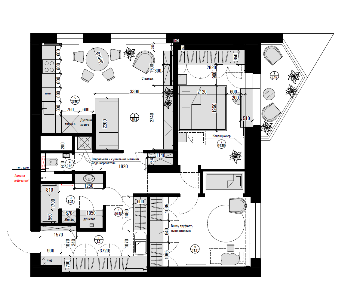 Квартира 85 метров м. Юго-западная. Главная