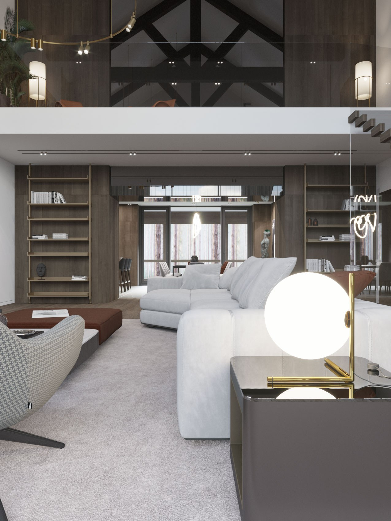 ЗАГОРОДНЫЙ ДОМ RUS / коттедж, 433 м². Rezells Architects — студия дизайна жилых и коммерческих интерьеров