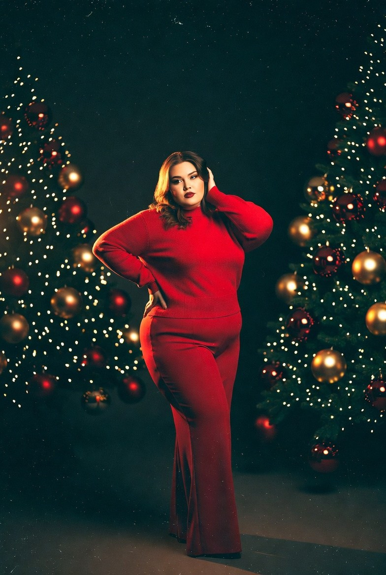 Плюс сайз в красном