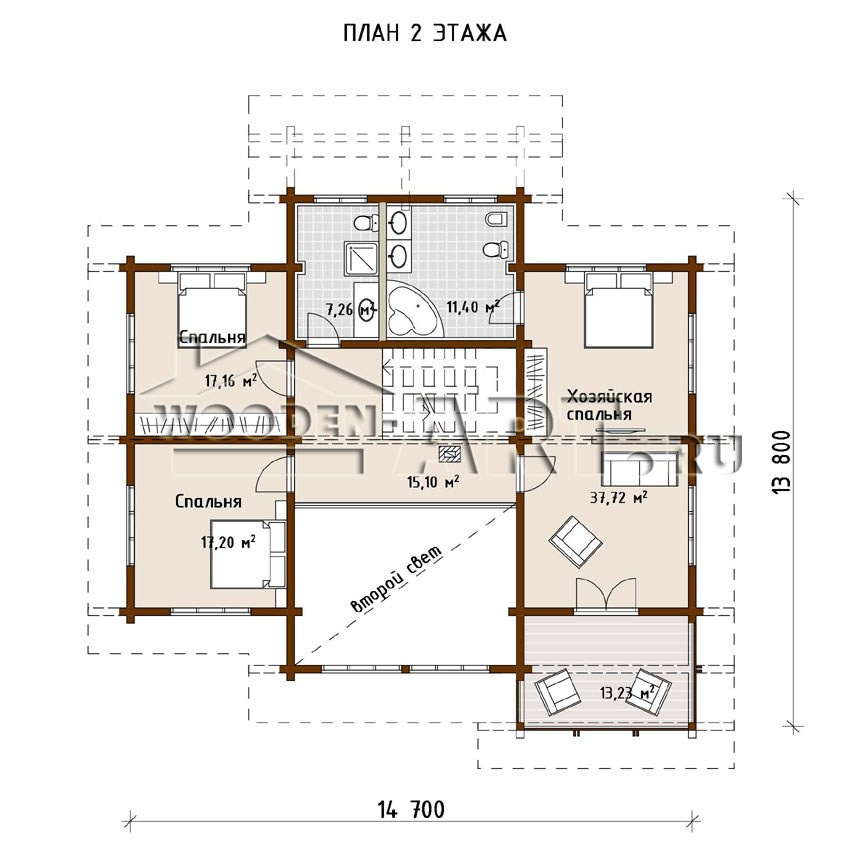 «Кантри» 348 кв. м. Проекты деревянных домов