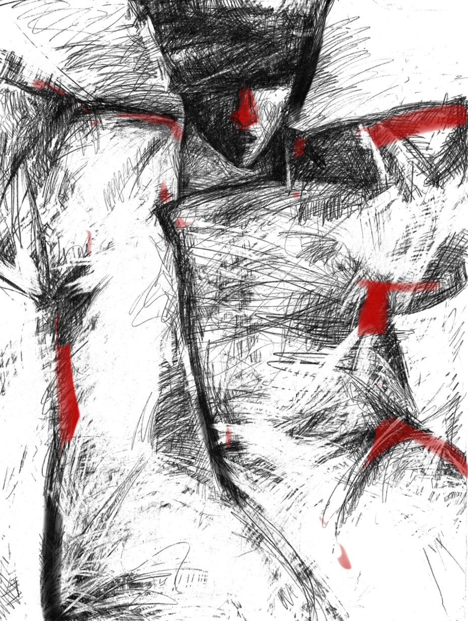 Серия "Опричник". Танец. 2018. Графитный карандаш, акрил.