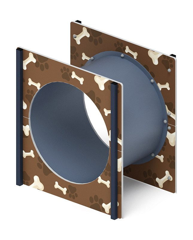 Тоннель для собак ПДС 011.1-01 Габариты (ШхДхВ): 1000х690х1080 мм Зона безопасности, мм: 4000х3690