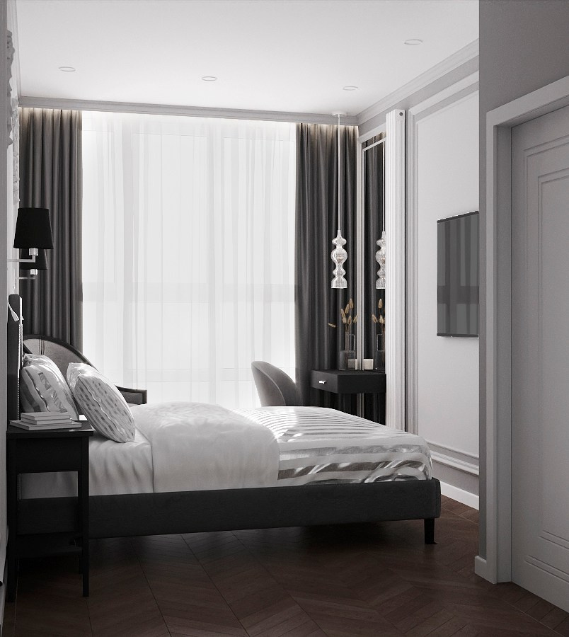 Черно-белая эстетика ЖК Вереск. АСТАХОВА DESIGN дизайн интерьера +7 985 220 6109