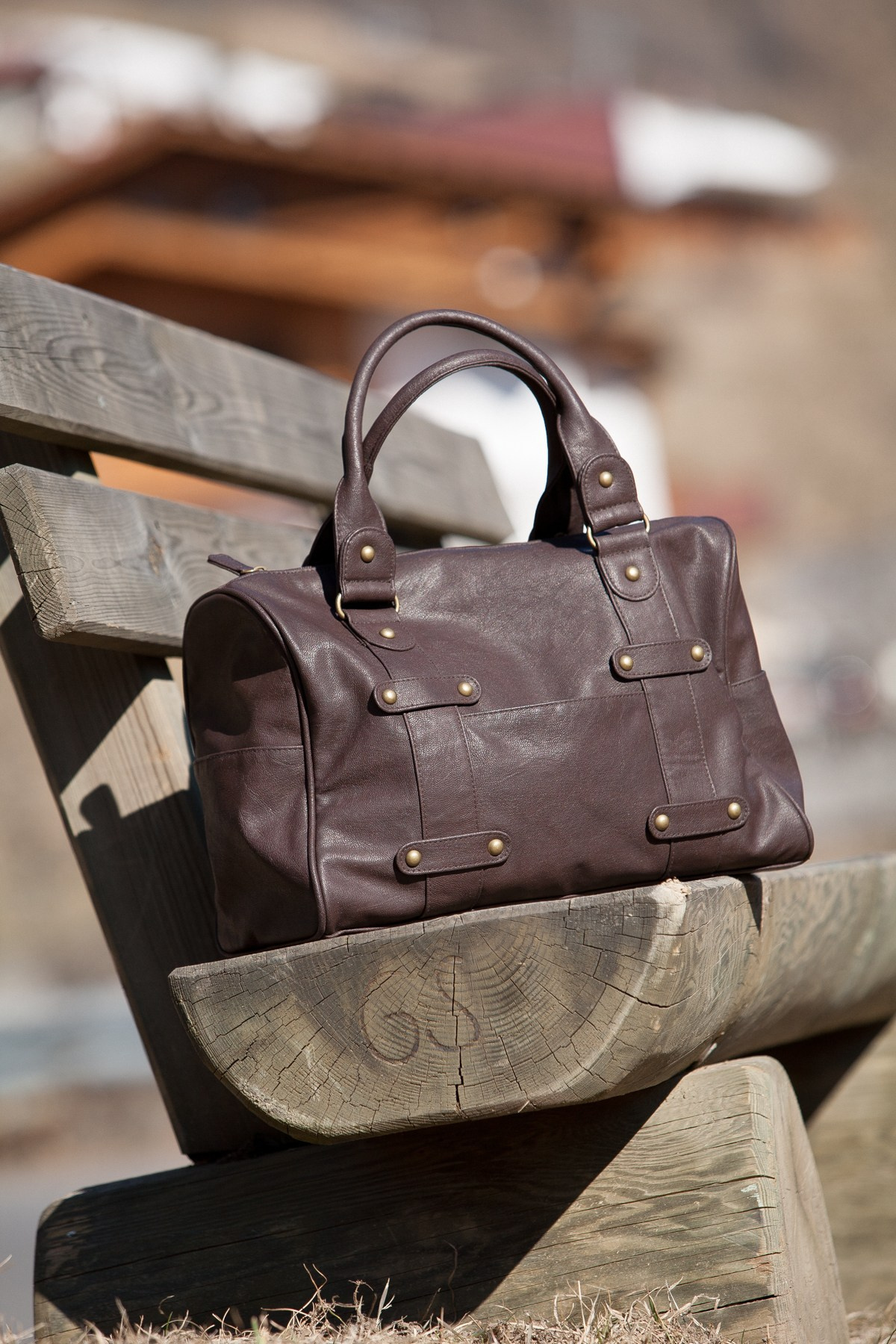 Коричневая кожаная женская сумка BAON