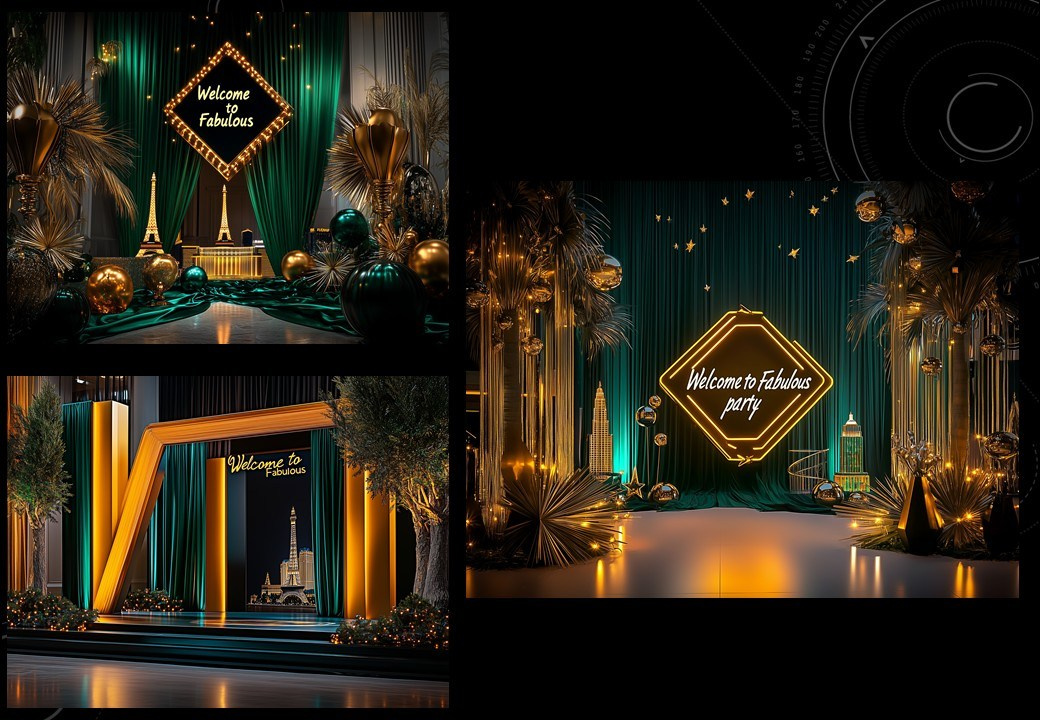 Концепция декора для корпоративного мероприятия в стиле «Лас-Вегас» для LAZAR DECOR. Главная