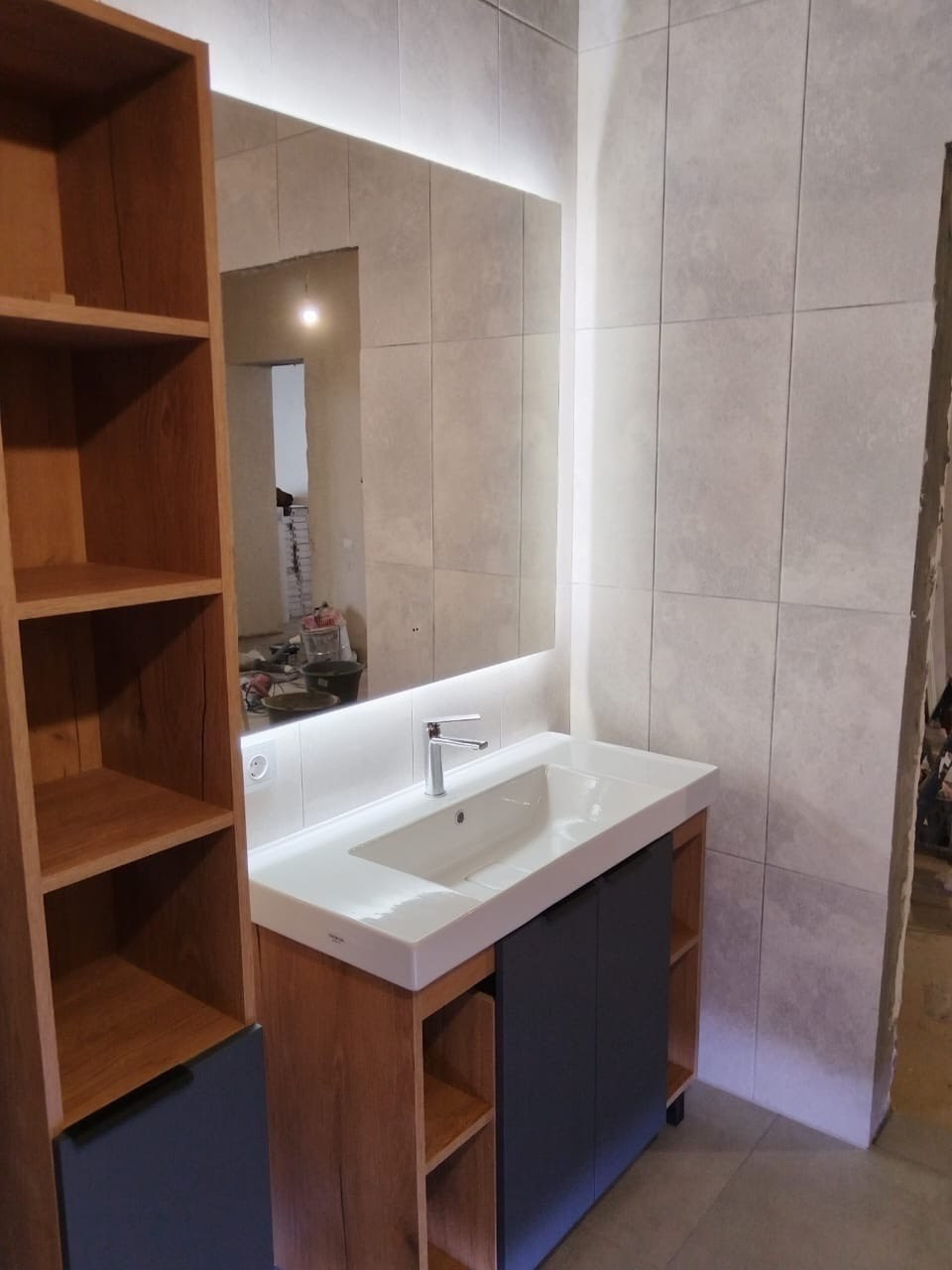 Ванная комната (с. Осиново, ул. Солнечная, д. 67а). Ремонт санузла, туалета, ванной под ключ в Казани. Укладка плитки