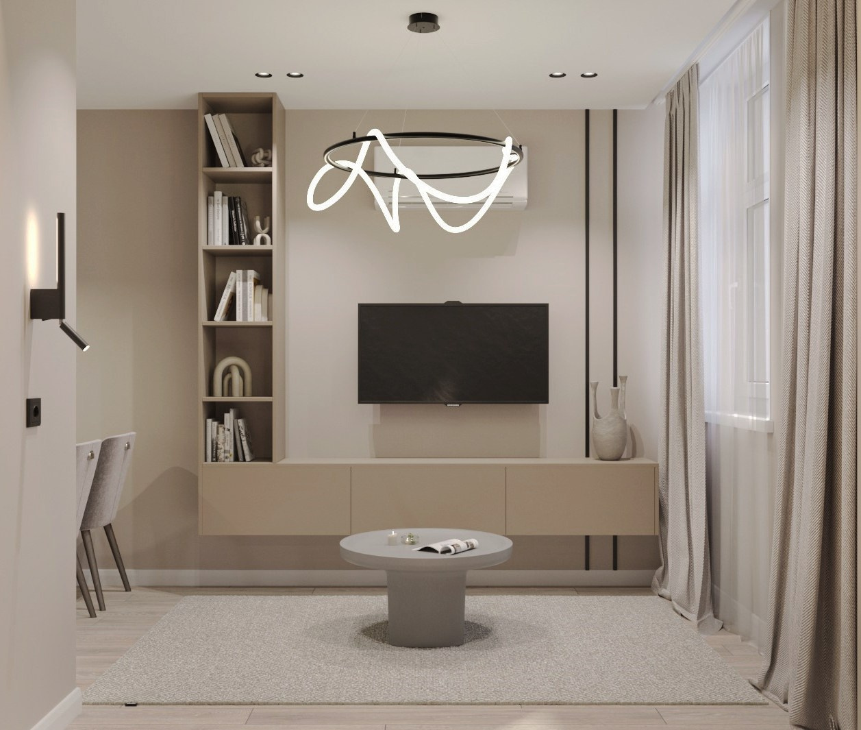 Квартира 54 м² г. Иркутск. ПРОЕКТИРОВАНИЕ ИНТЕРЬЕРОВ И АРХИТЕКТУРНЫХ РЕШЕНИЙ В СТУДИИ SHELOFAST DESIGN