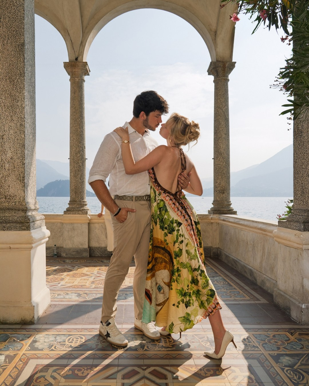 	Couple on the terrace, Villa Monastero