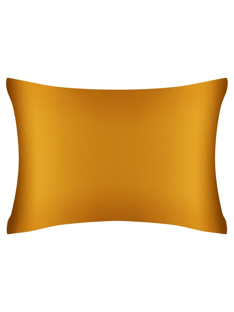 Подушка шелковая желтая