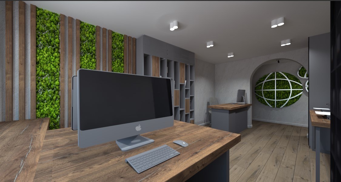 Дизайн интерьера офиса, коммерческого и общественного помещения. Зелень в интерьере. Выезд дизайнера на замеры в Екатеринбург, Челябинск, Москву