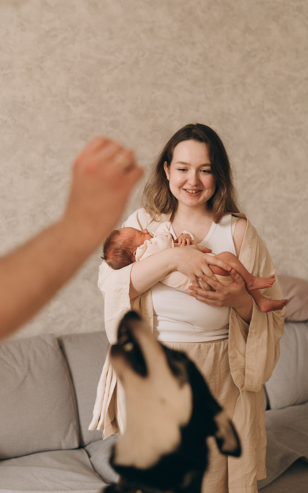 Тимофей в кругу семьи. Семейный, ньюборн фотограф, фотограф на роды в Москве, Виктория Тюльдюкова
