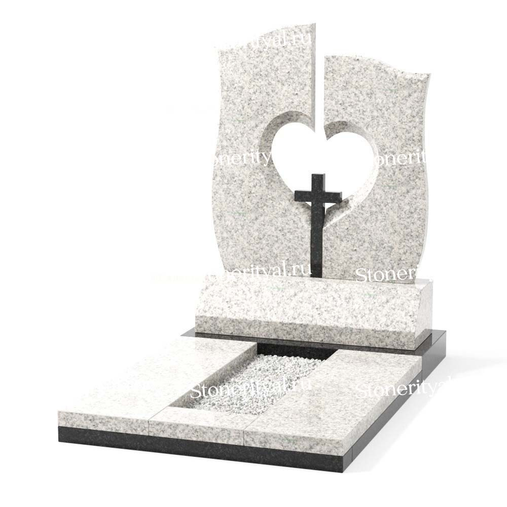 Комбинированные памятники на одного. Изготовление и установка памятников в Москве и МО