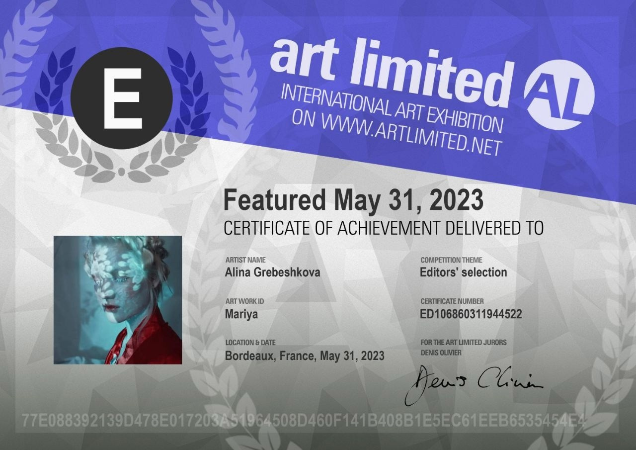 CV, БИОГРАФИЯ. Арт фотограф Алина Гребешкова, Химки, Москва