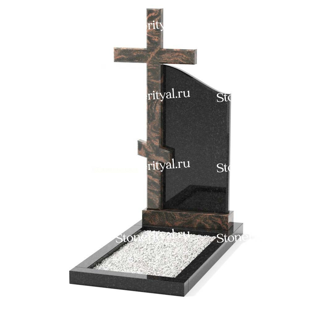 Комбинированные памятники на одного. Изготовление и установка памятников в Москве и МО