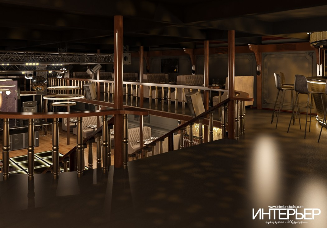 Ночной клуб на фрегате «Флагман», г. Великий Новгород. Дизайн интерьера, 3D визуализация и 3D моделирование. Создание проектов и чертежей. КМВ: Кисловодск, Пятигорск, Ессентуки и удаленно