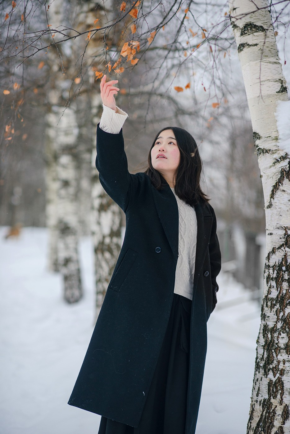 photo shoot for a girl in a winter field, snow (photography from Elena Carruthers)