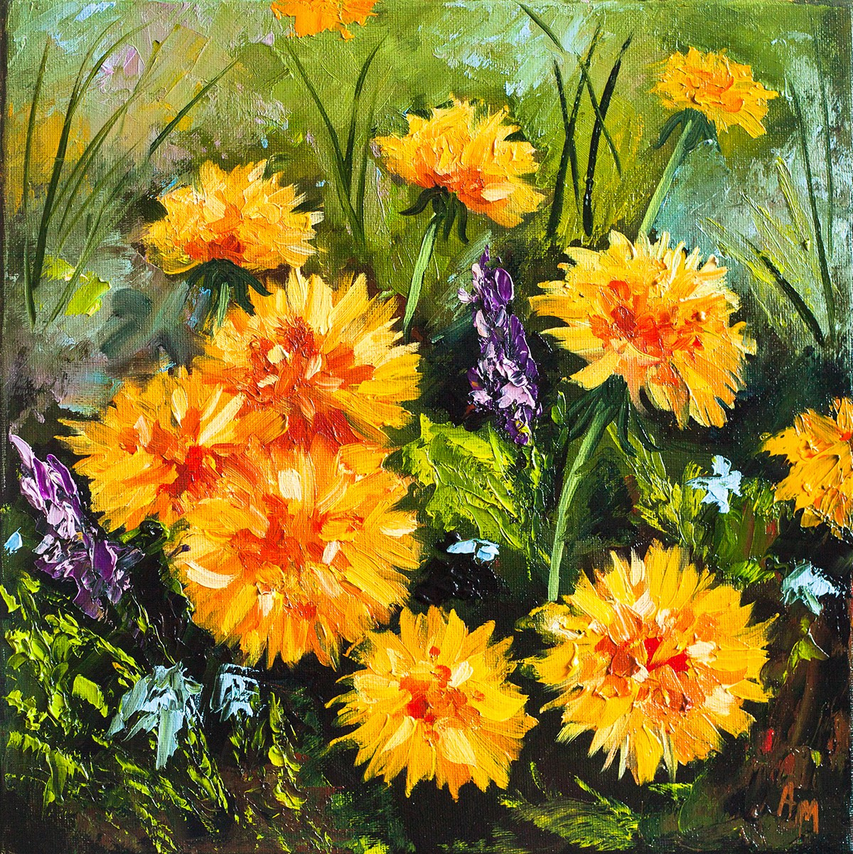 Купить картину маслом в Саратове одуванчики