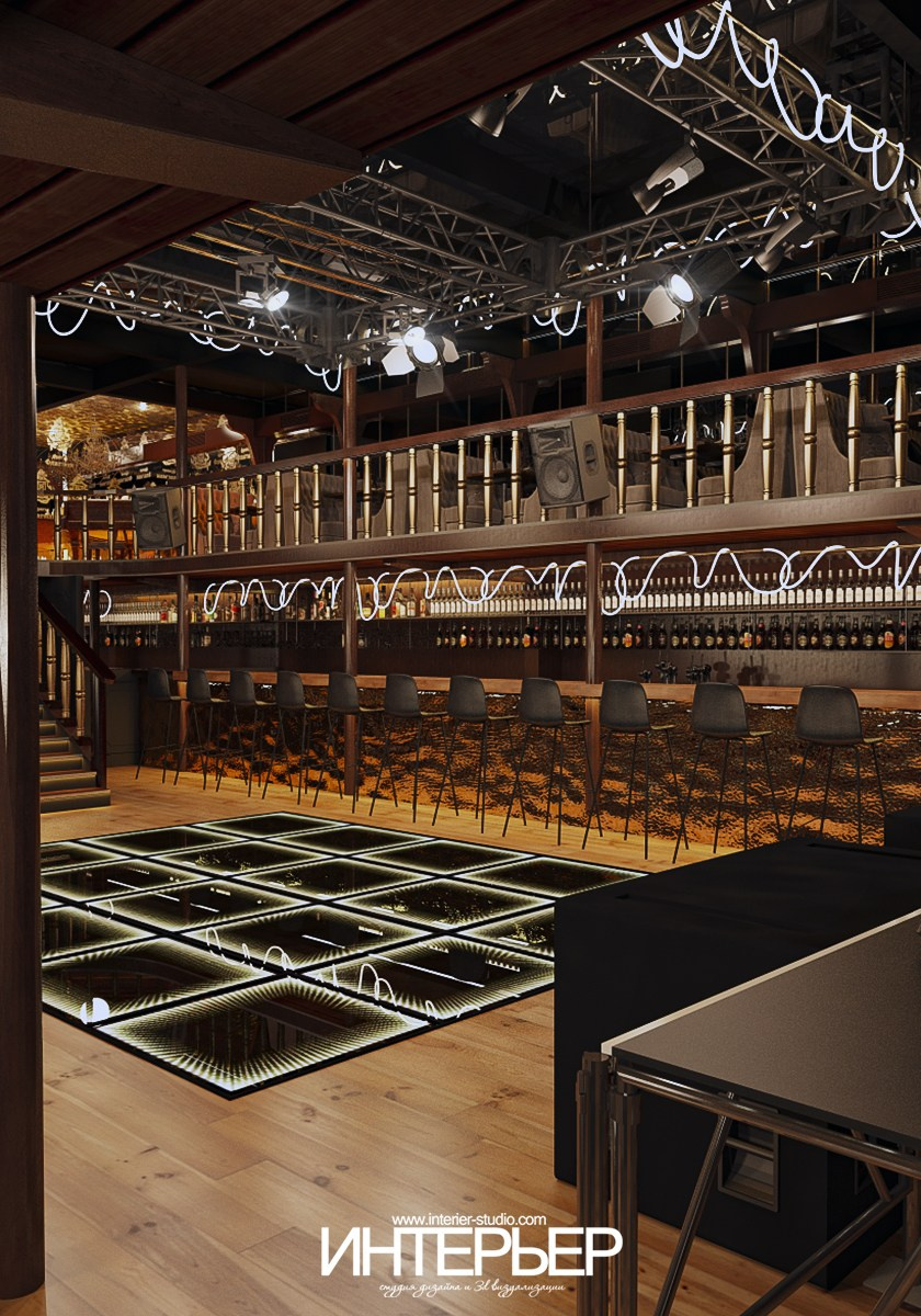 Ночной клуб на фрегате «Флагман», г. Великий Новгород. Дизайн интерьера, 3D визуализация и 3D моделирование. Создание проектов и чертежей. КМВ: Кисловодск, Пятигорск, Ессентуки и удаленно