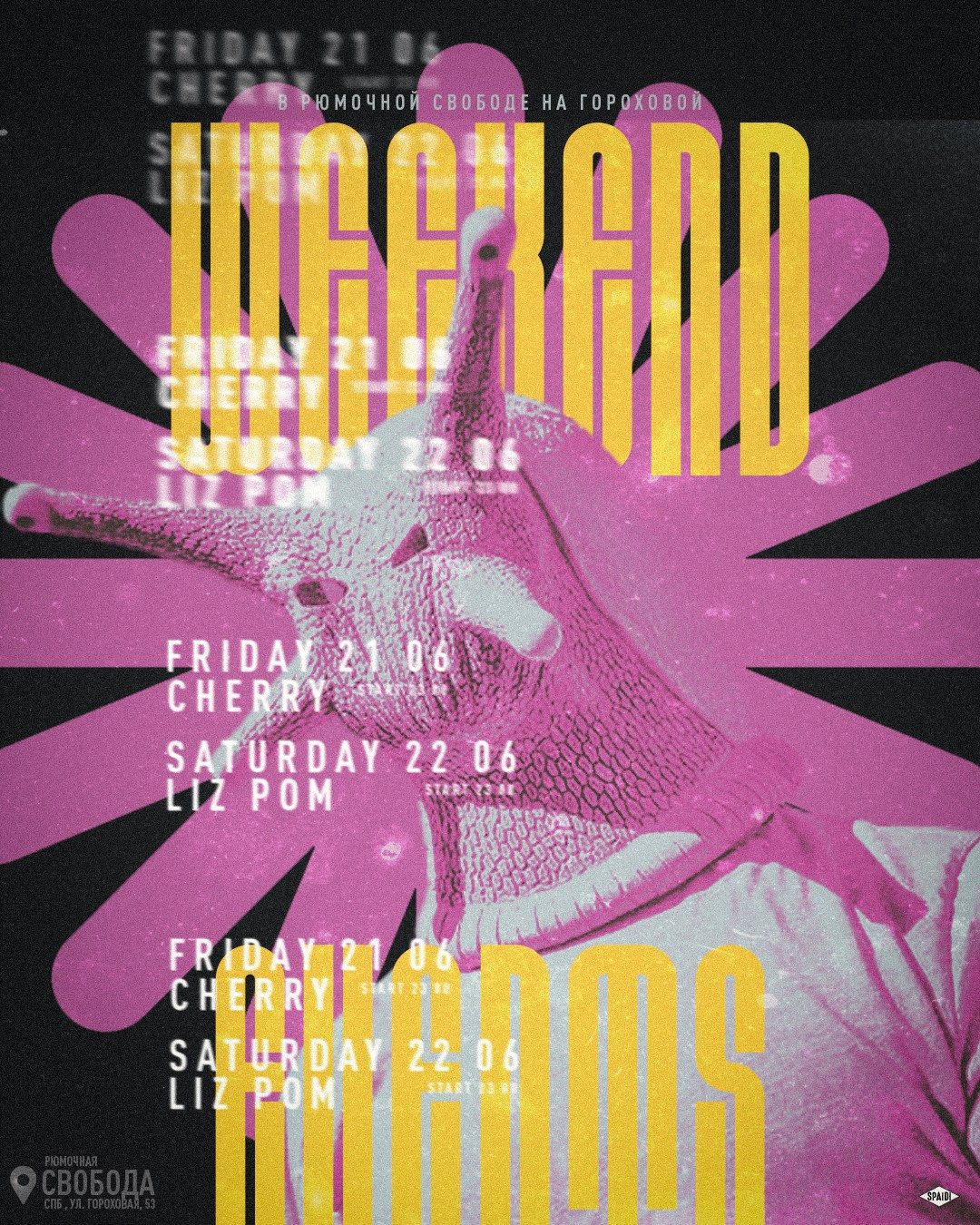 WEEKEND EVENTS. Spaidi Design | Graphic Design