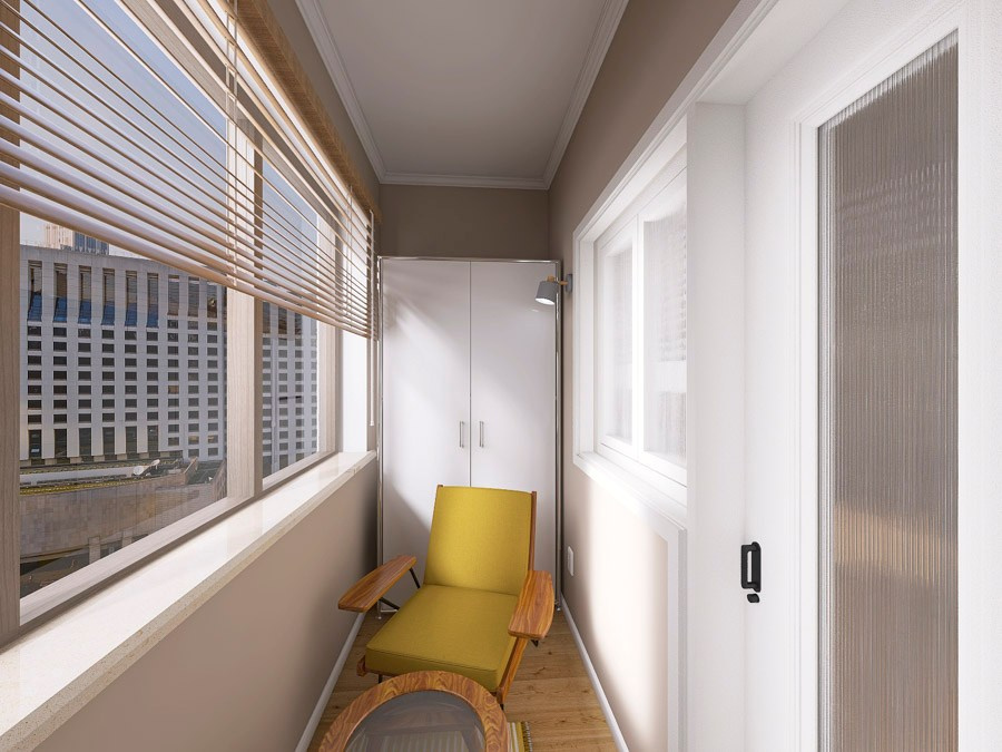 Визуализация (рендер) балкона в проекте инвестиционного ремонта