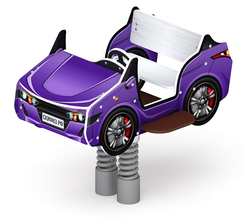 Кабриолет - Качалка на пружине двухместная машинка - ИО 23.03.02-03.И1 Габариты (ШхДхВ): 1210x940x945 Зона безопасности, мм: 3210х2940 Возрастные ограничения весом не более 70 кг