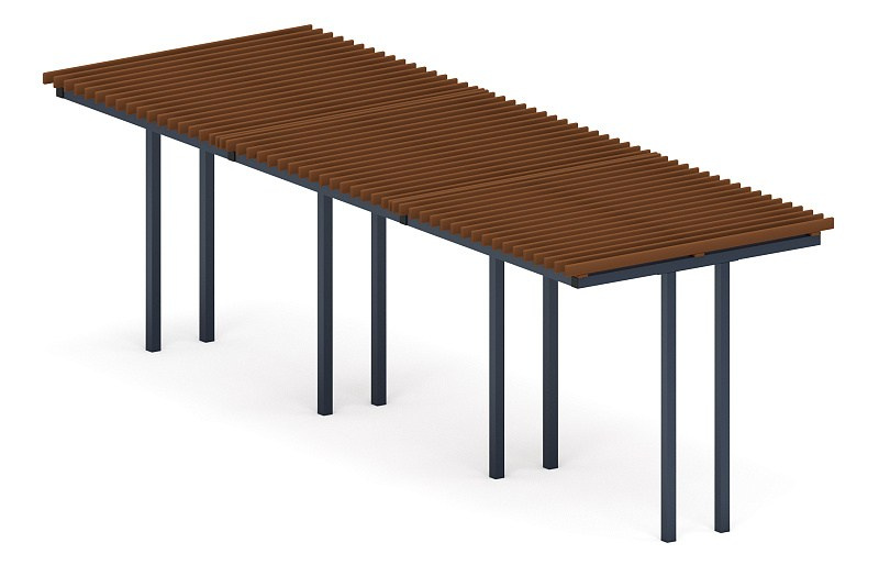 Пергола тент (прямая) - МФ 77.04.03-01 /без поликарбоната/ Габариты (ШхДхВ): 8520x3000x2800 мм 