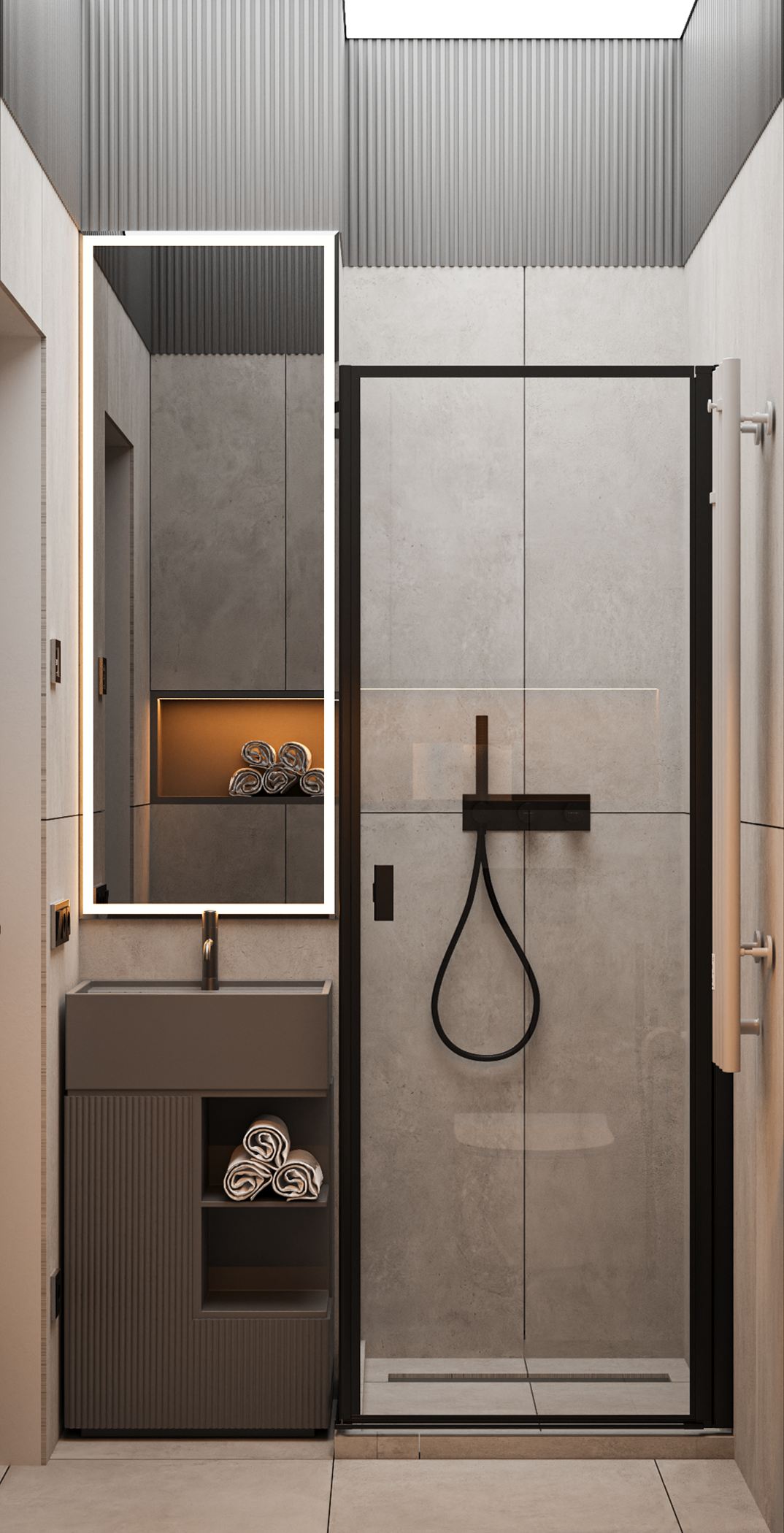 Контрастный интерьер квартиры в Москве — 135 м², 2024. Расим Селяметов — дизайн интерьера в Крыму