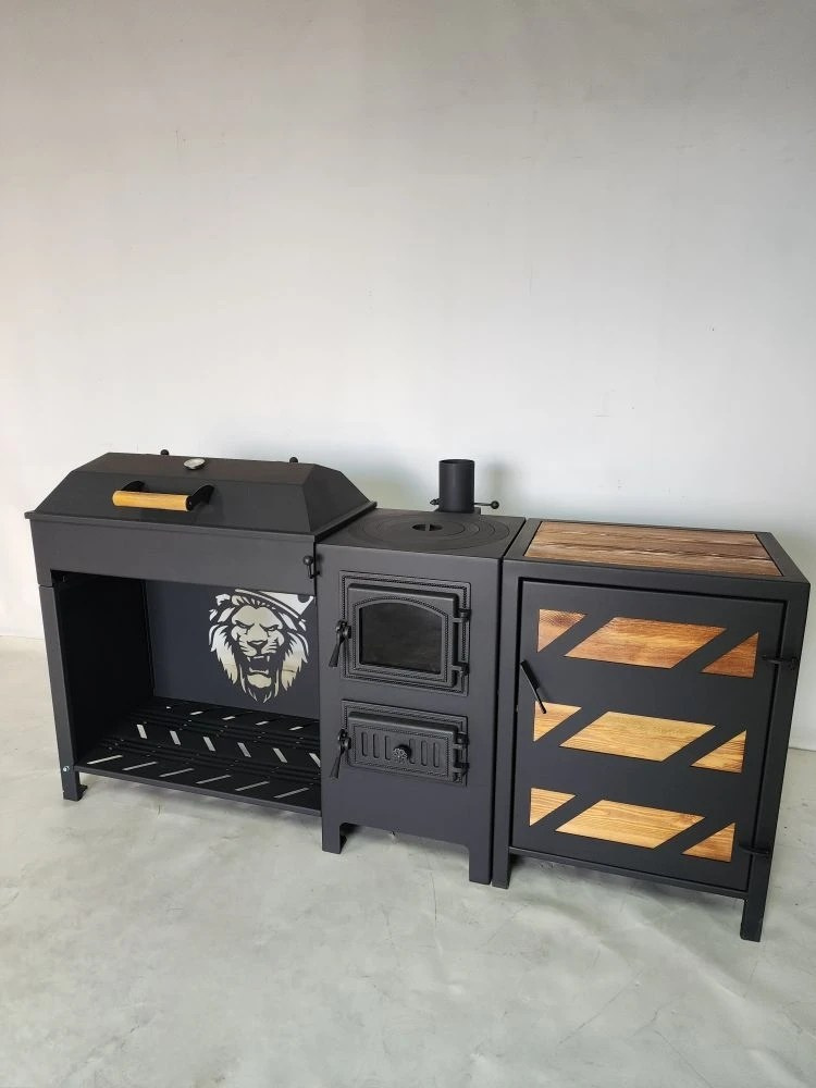 «ДЖЕТА» с печью под казан и смокер с реверсным движением жара. Купить / заказать мангал для дома в Краснодаре от производителя «Дарбин»