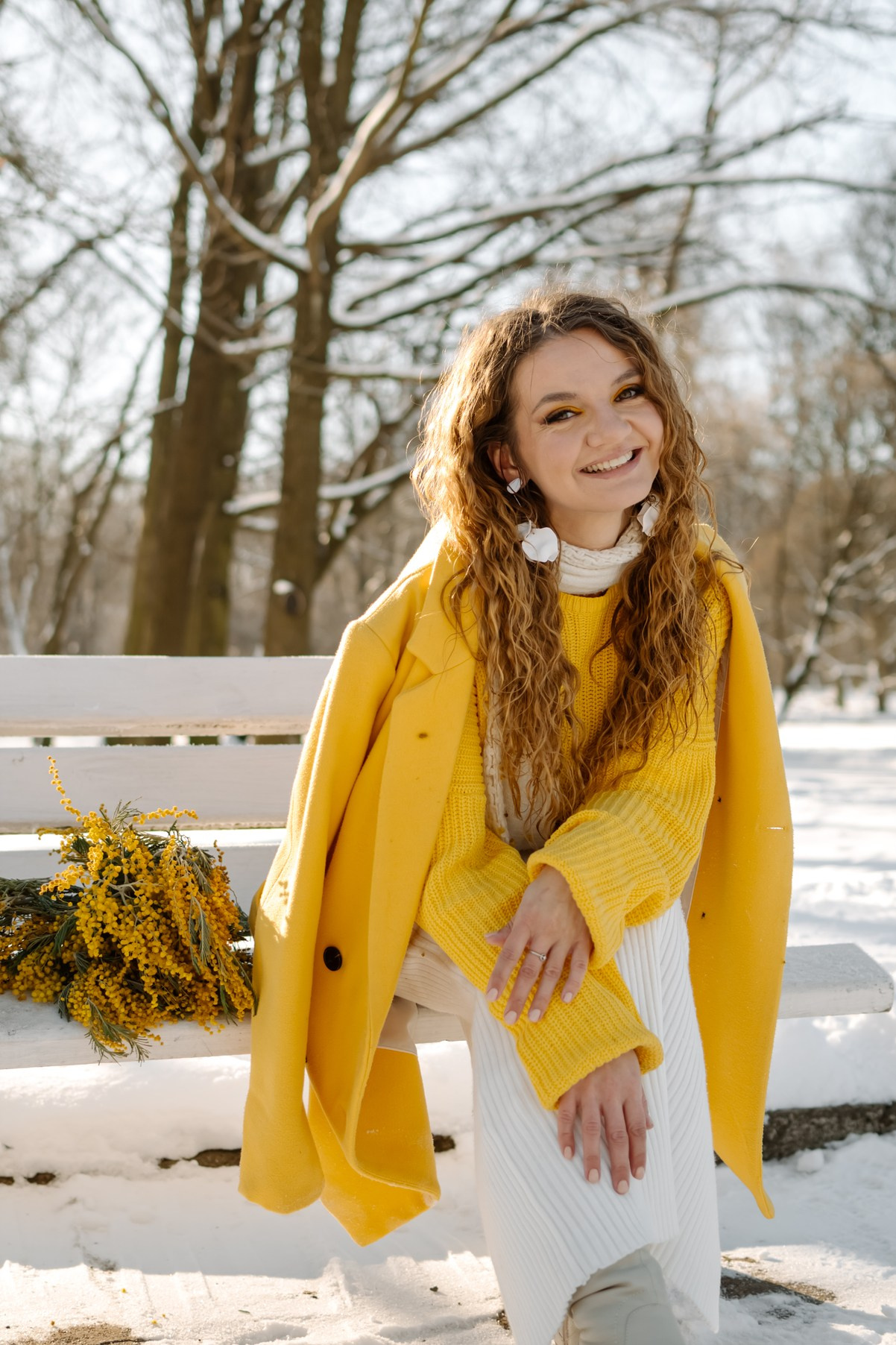 Ева с мимозой. Свадебный и сеейный фотограф в Санкт-Петербурге Елена Худякова