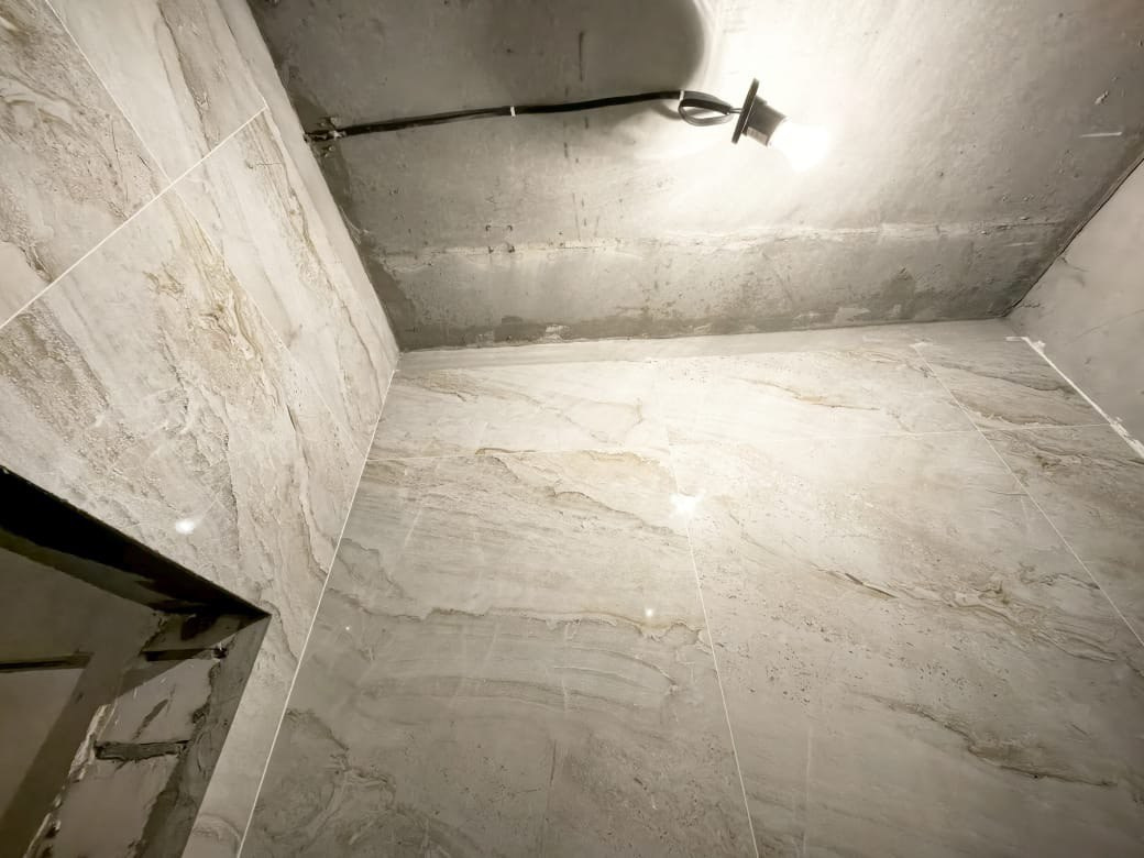 Ванная комната (с. Осиново ул. Спортивная д. 8). Ремонт санузла, туалета, ванной под ключ в Казани. Укладка плитки