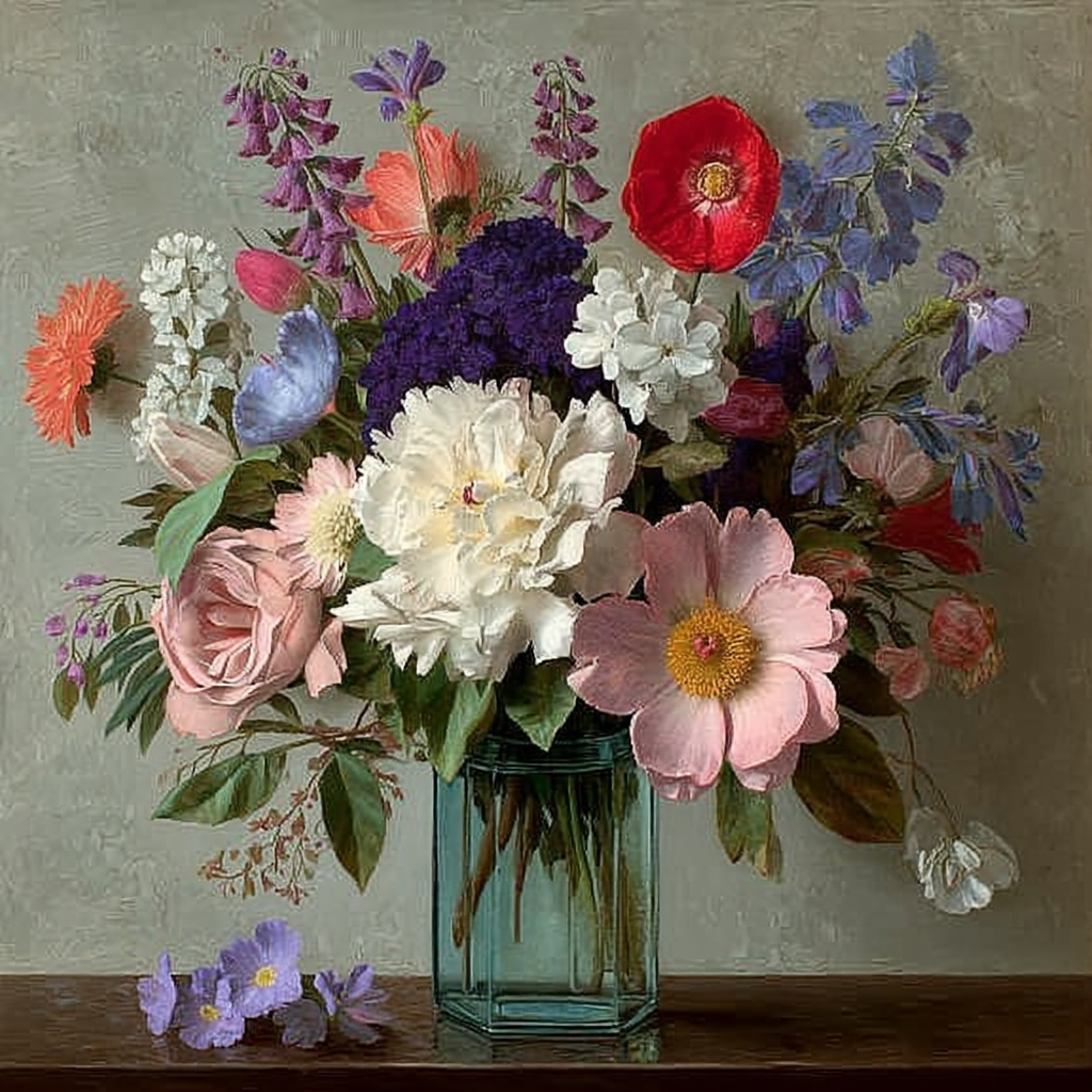 "Букет"  Холст, масло. 60 х 60 см. 200 000  ₽