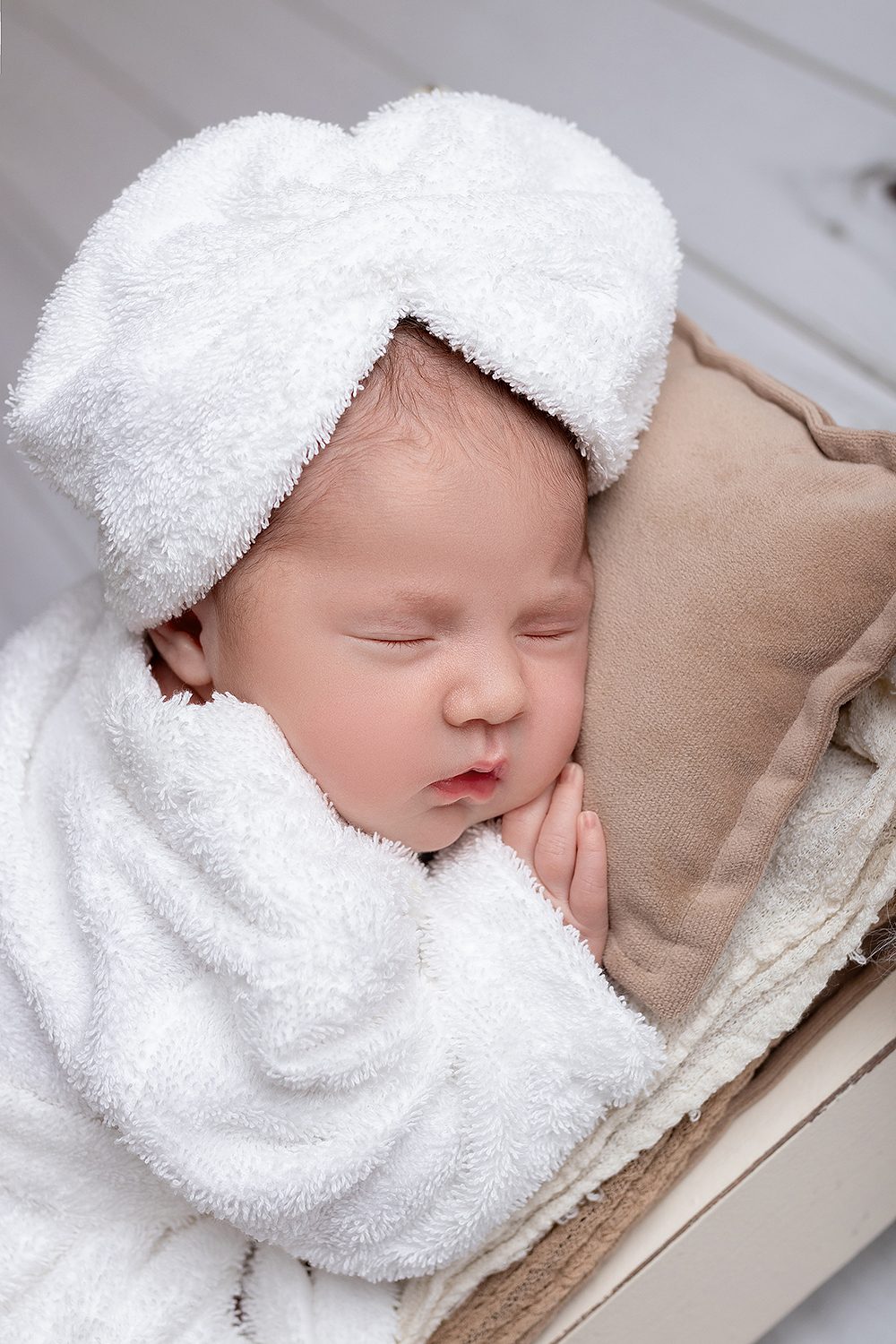 Newborn съемка Анюты. Фотограф новорождённых и малышей до года в Москве и Московской области